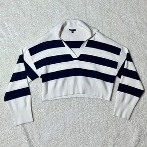 DYNAMITE STRIPED COLLAR SWEATER — Small